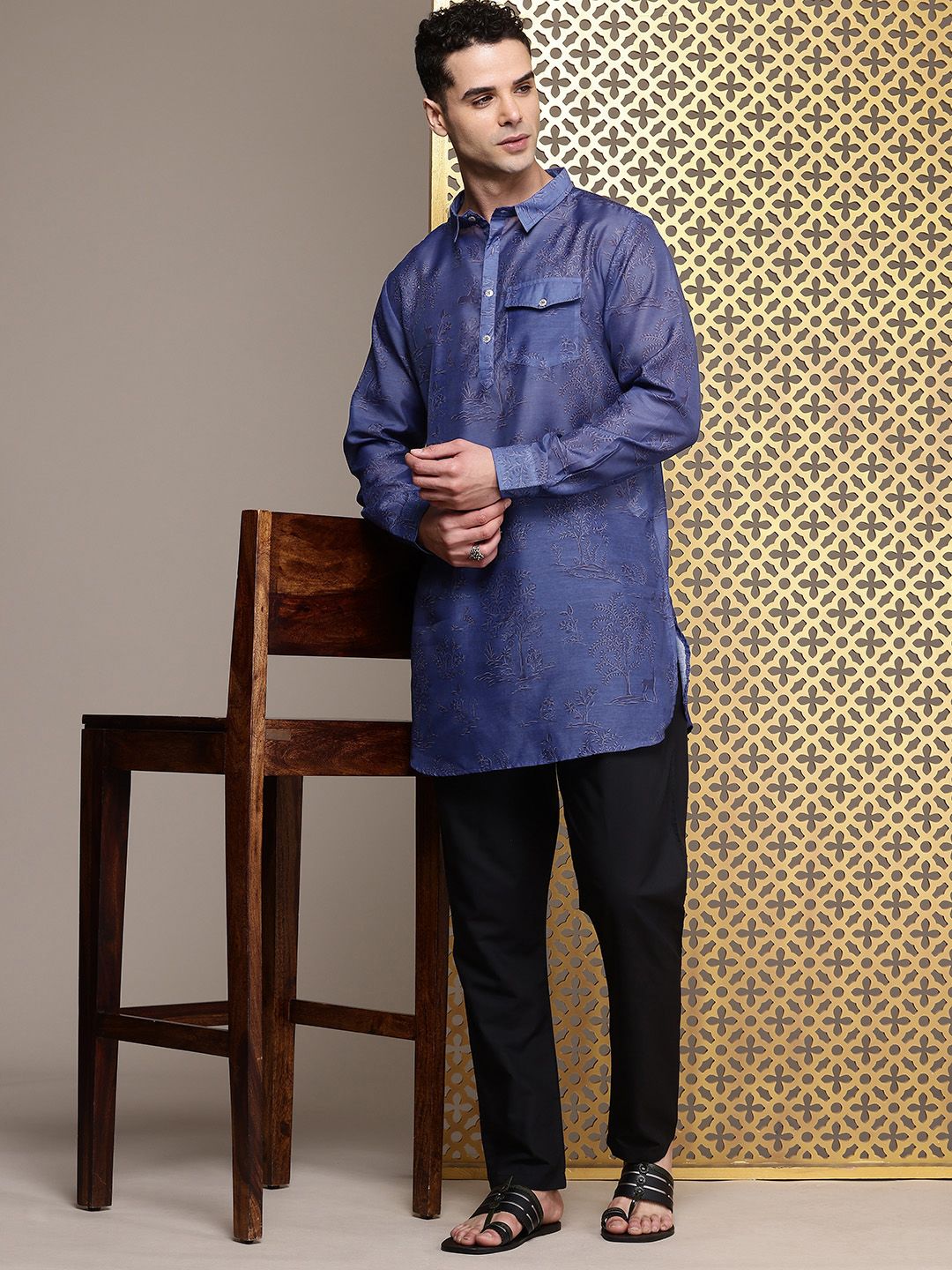 Rumah Pataudi Animal Graphic Printed Jashn Kurta