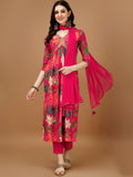 KALINI Floral Printed Kurta & Trousers With Dupatta