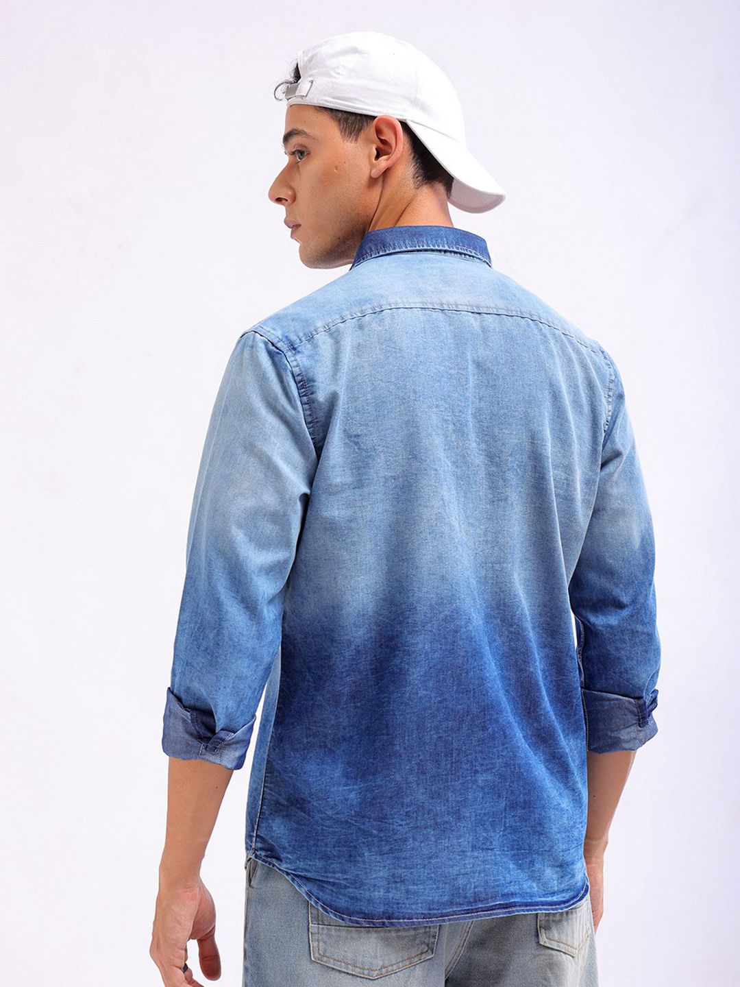 The Indian Garage Co Faded Spread Collar Long Sleeves Casual Shirt