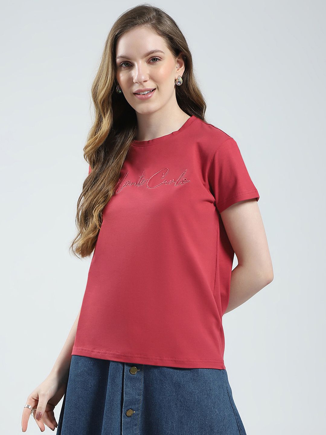 Monte Carlo Brand Logo Embroidered T-shirt