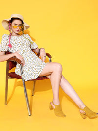 STREET 9 Women Bright Yellow Conversational Dress