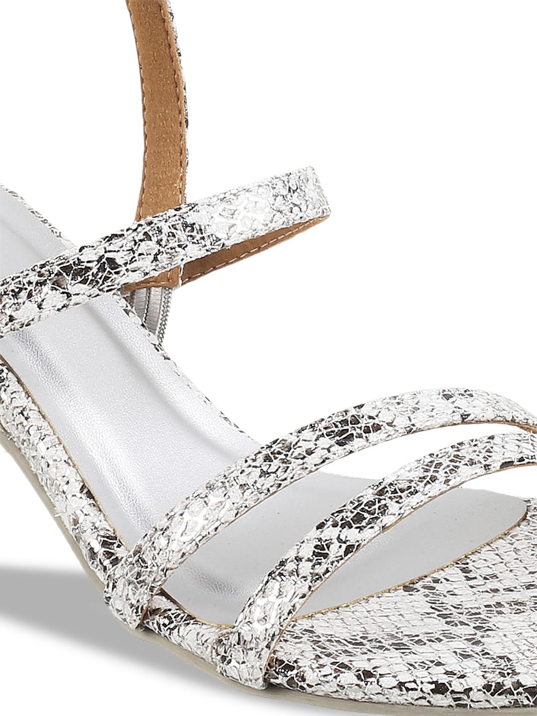 Metro Printed Open Toe Kitten Heels
