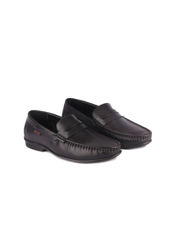 Red Chief Men Black Leather Formal Loafers