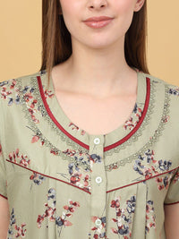 Sweet Dreams Printed pure cotton Maxi Nightdress