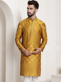 SOJANYA Ethnic Motifs Embroidered Mandarin Collar Thread Work Cotton Silk Kurta