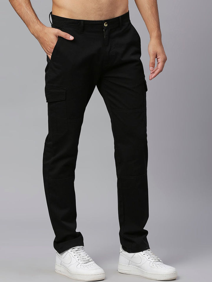 Thomas Scott Men Mid-Rise Smart Slim Fit Easy Wash Cargos Trousers