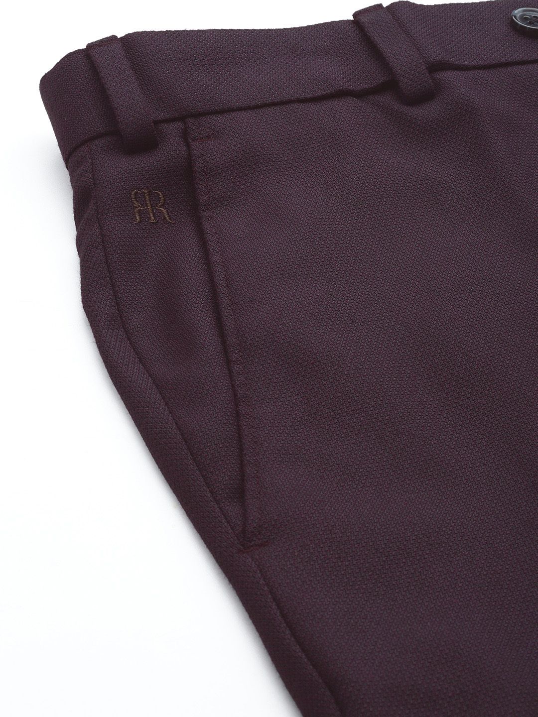 Raymond Men Textured Slim Fit Mid-Rise Formal Trousers