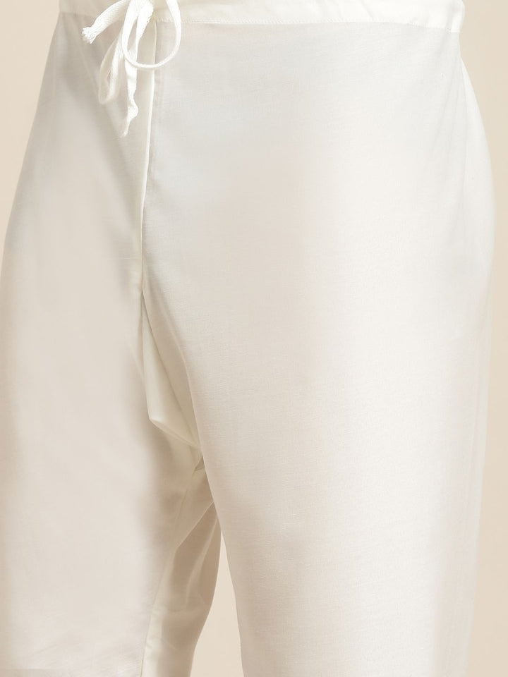 SOJANYA Lelaki Kurta Kapas Tulen Chikankari Warna Peach dengan Jaket Churidar & Nehru