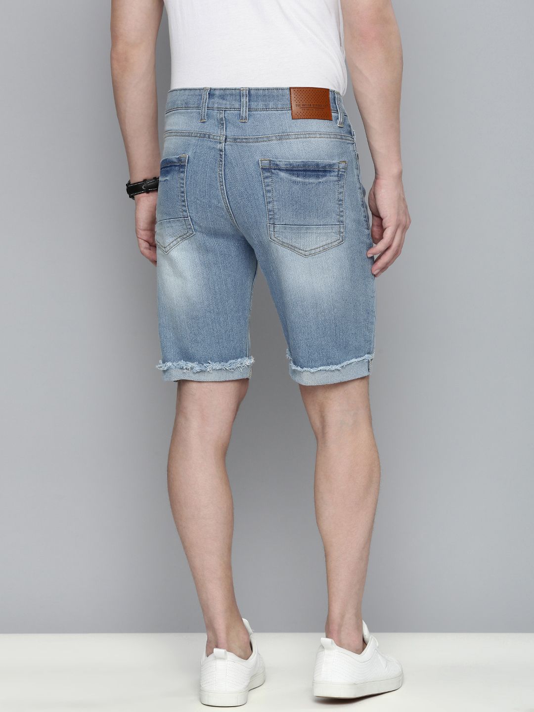 The Indian Garage Co Men Blue Slim Fit Denim Shorts