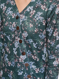 Global Desi Green & Blue Printed Tunic