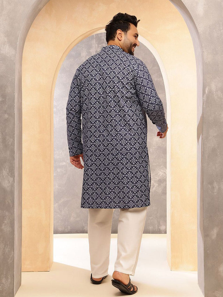 SOJANYA PLUS Floral Printed Mandarin Collar Straight Kurta