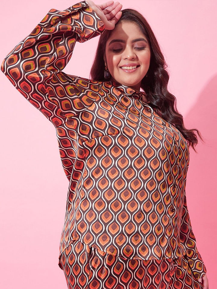 CURVY STREET Women Boxy Printed Casual Shirt
