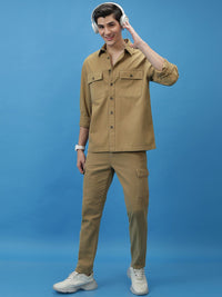 HIGHLANDER Men Tapered Fit Plain Cargo Trousers