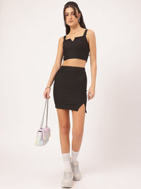DressBerry Chic Rebellion Crop Top with Mini Skirt Co-Ords