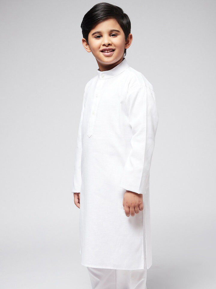 SOJANYA Boys White Chikankari Kurta