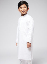 SOJANYA Boys White Chikankari Kurta