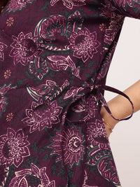 DressBerry Bohemian Bloom Ethnic Print Mini Wrap Dress