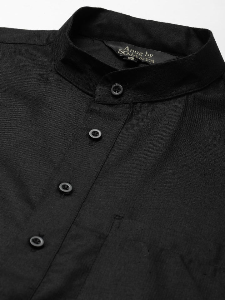 Anug by SOJANYA Men Black Mandarin Collar Kurta