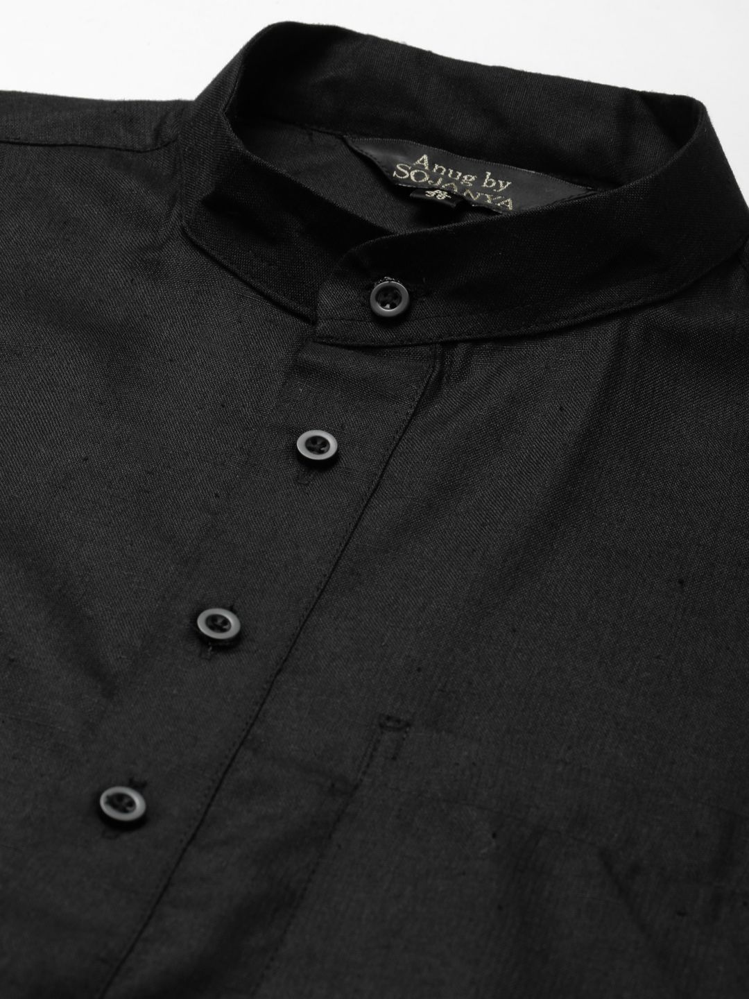 Anug by SOJANYA Men Black Mandarin Collar Kurta