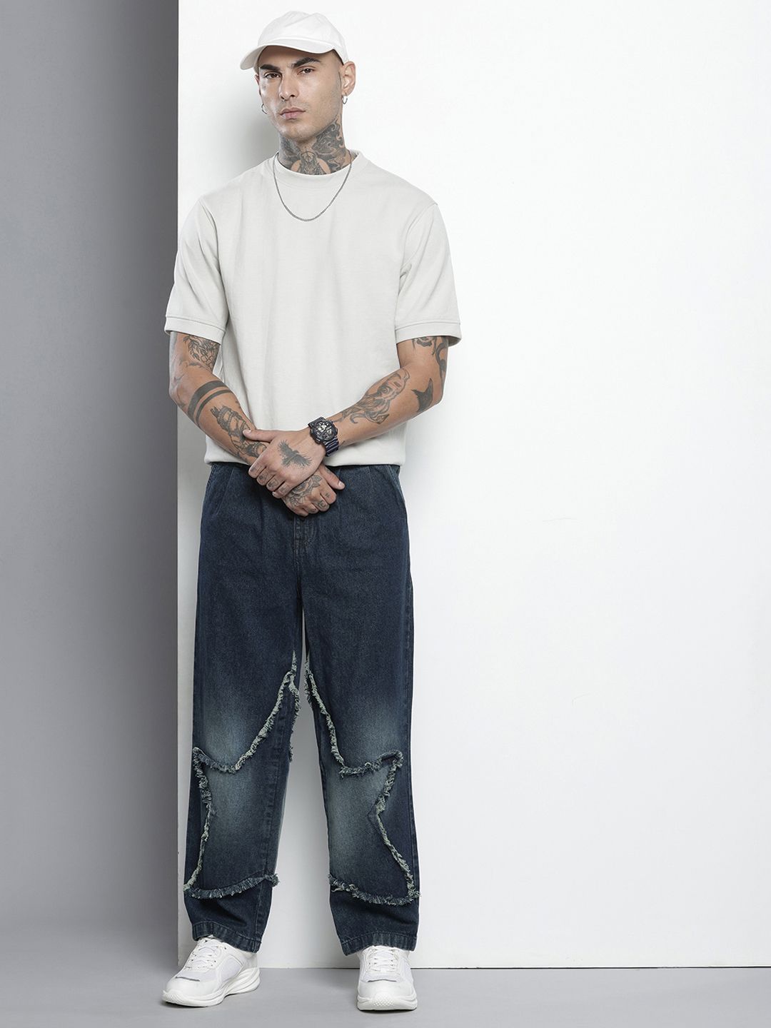 The Indian Garage Co Men Relaxed Fit Pure Cotton Jeans