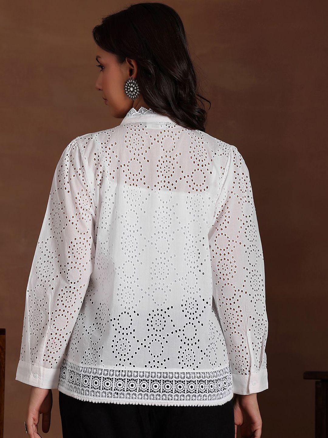 Libas Geometric Schiffli Top