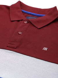 Raymond Colourblocked Pure Cotton Polo Collar T-shirt
