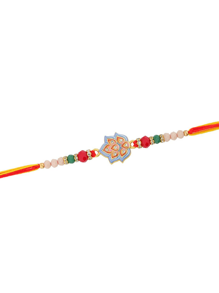 Voylla Enameled Designer Beaded Thread Rakhi