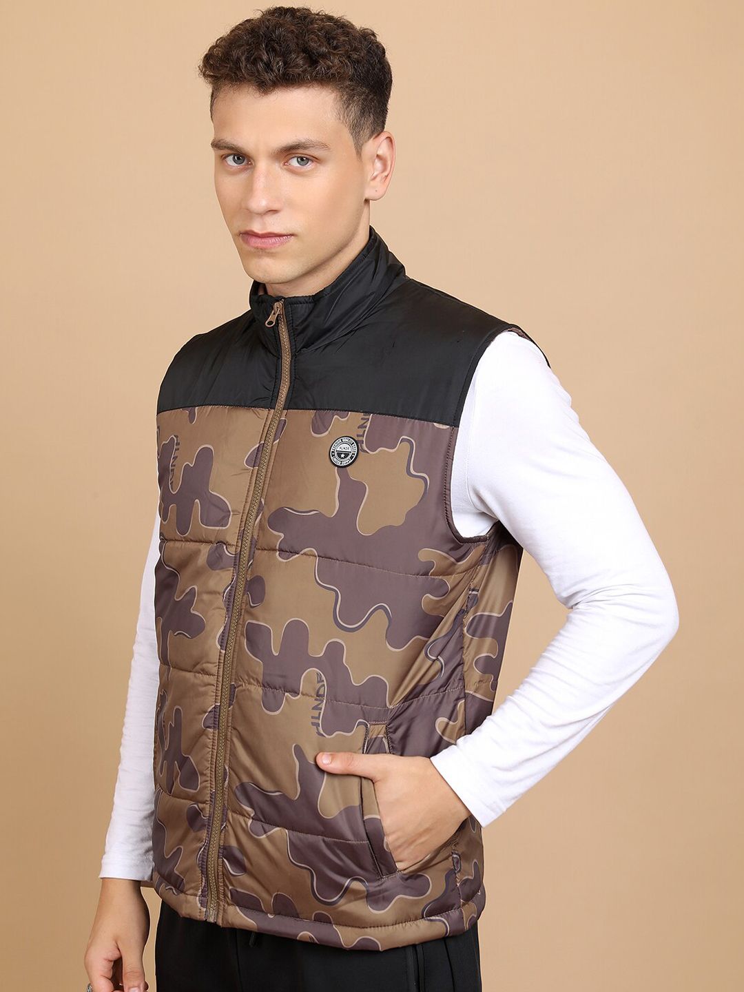 HIGHLANDER Camouflage Printed Puffer Jacket