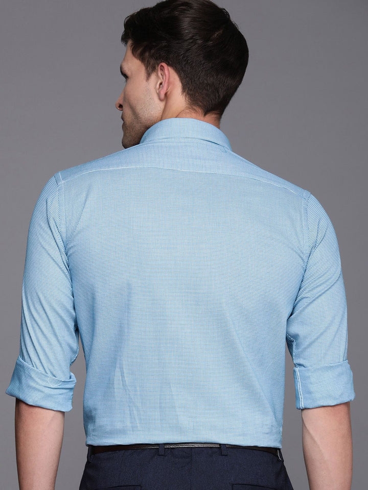 Raymond Pure Cotton Self Design Slim Fit Textured Casual Shirt