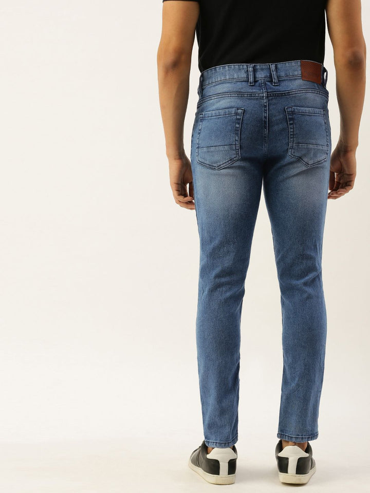 The Indian Garage Co Men Blue Slim Fit Low-Rise Clean Look Stretchable Jeans