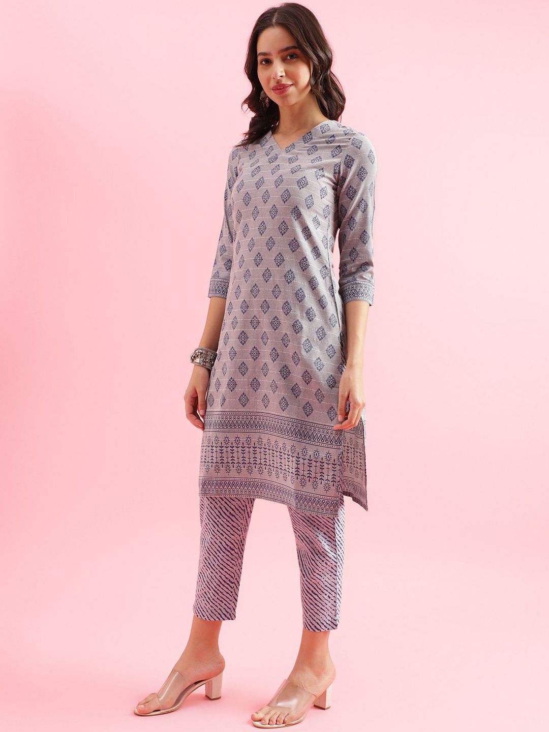 KALINI Women Printed Regular Patchwork Kurta Trousers & Dupatta