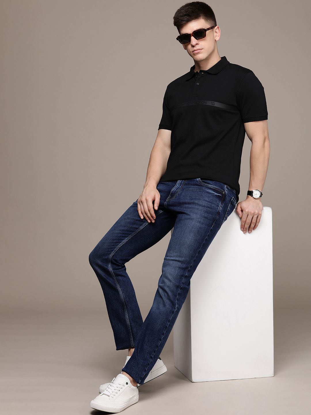 T-Shirt Kapas Polo Sambungan Perancis