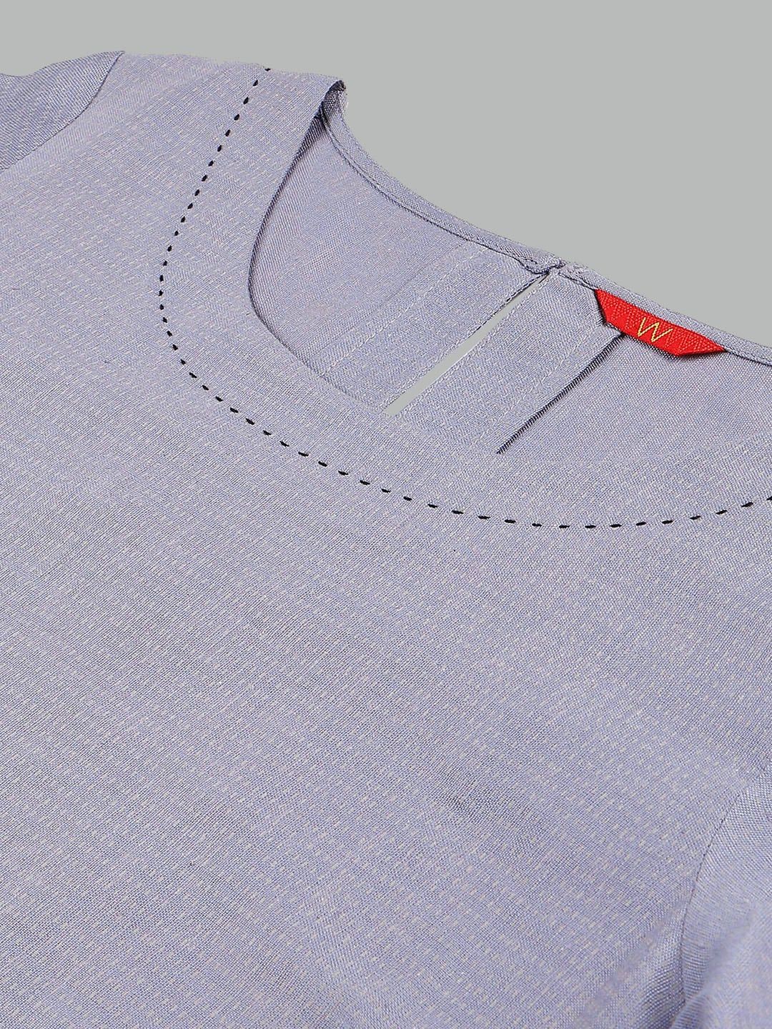 W Women Blue Thread Work Kurta