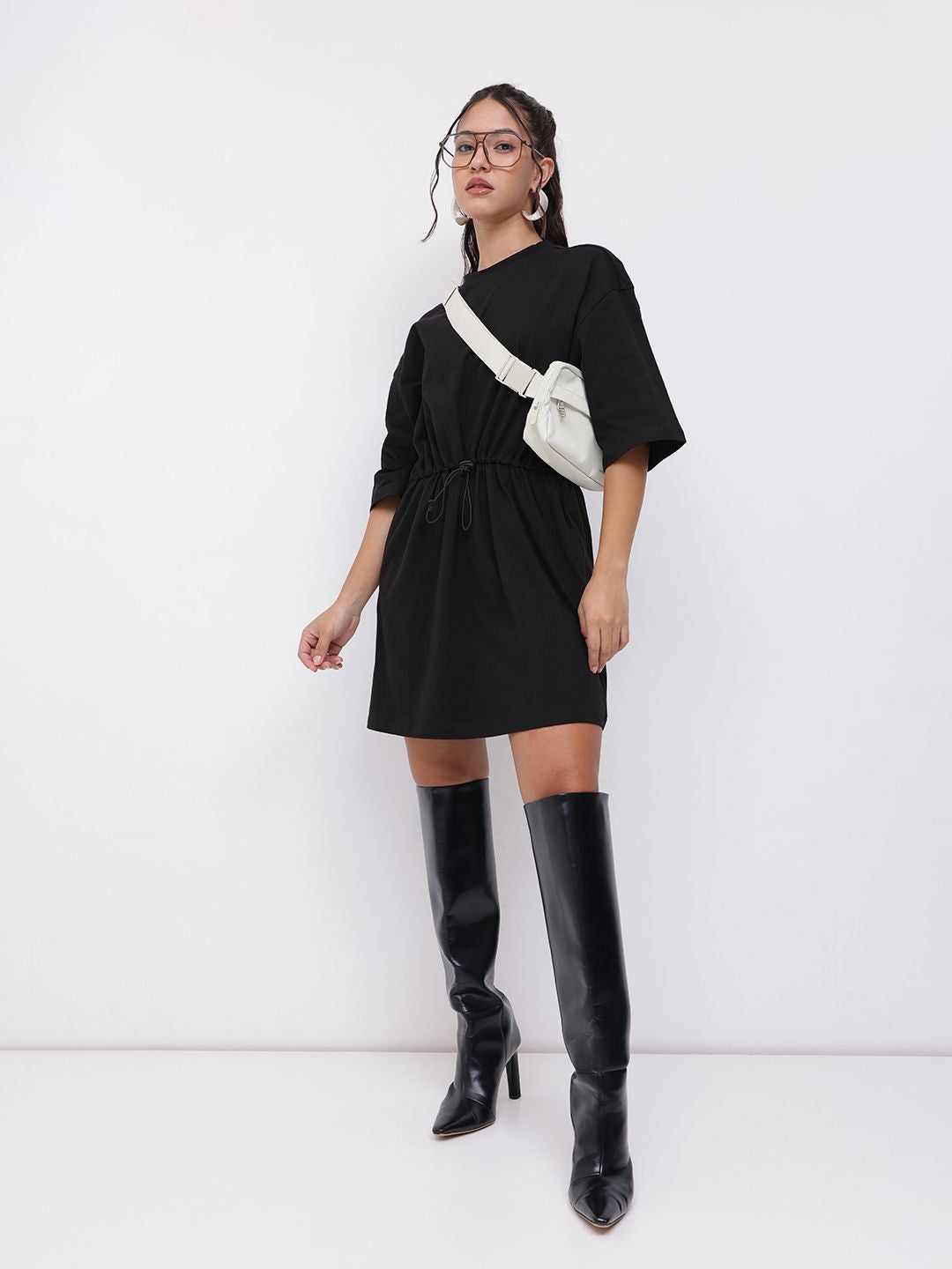 DressBerry Comfy Touch Pure Cotton T-Shirt Dress With Toggle Waist