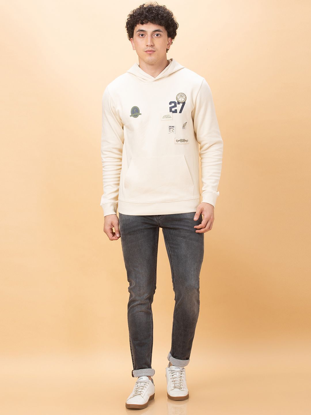 Being Human Printed Hooded Sweatshirt