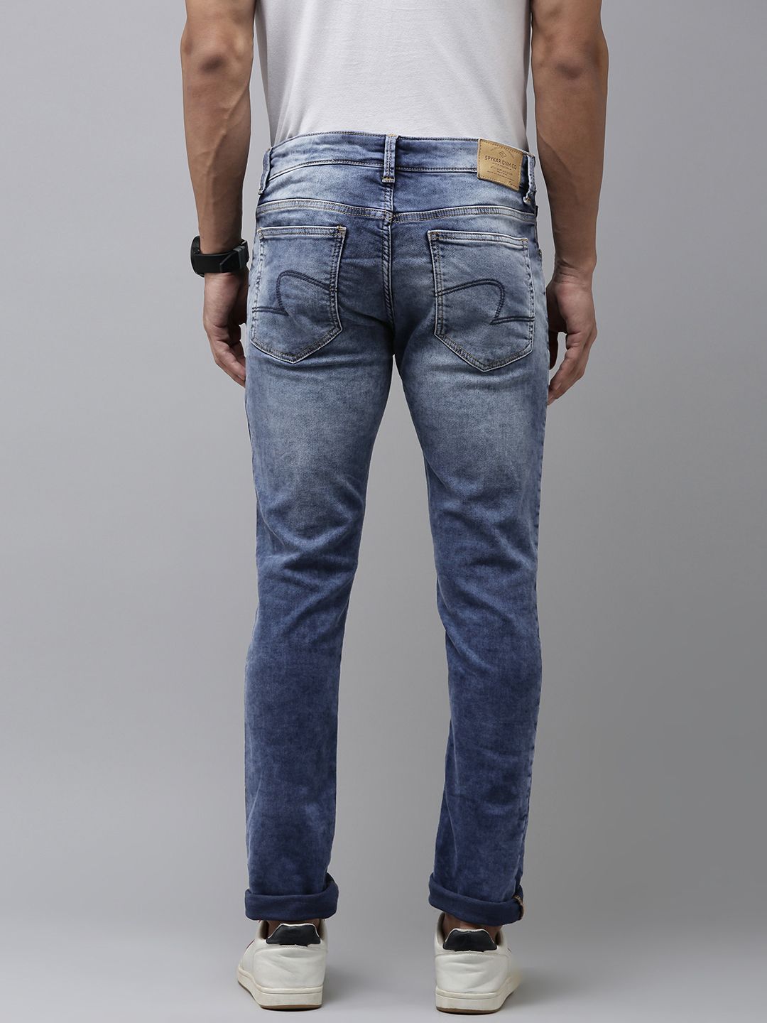 SPYKAR Men Skinny Fit Low-Rise Heavy Fade Stretchable Jeans