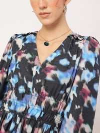 DressBerry Faded Dreams Dobby Weave Smocked A-Line Dress