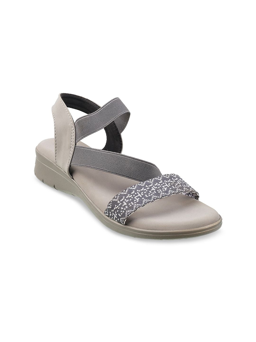 Metro Women Grey Open Toe Flats