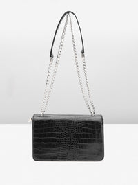 Lino Perros Snake Skin Textured Structured Shoulder Bag