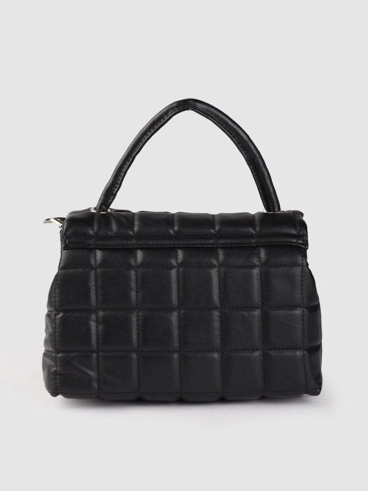 Lino Perros Women Black Quilted Structured Satchel