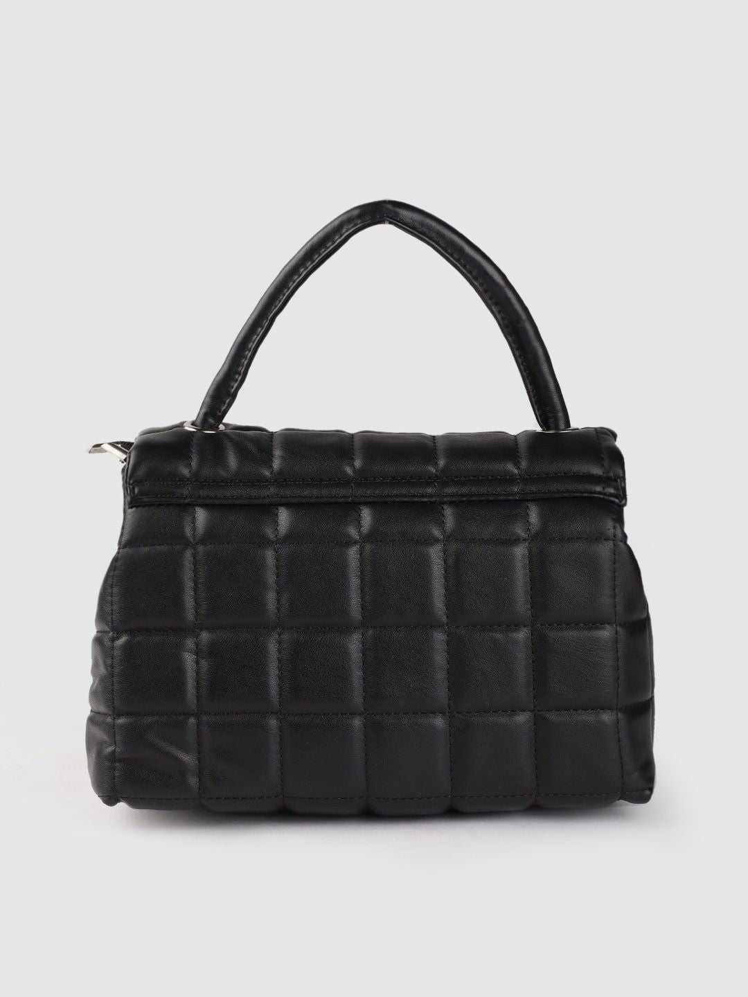 Lino Perros Women Black Quilted Structured Satchel