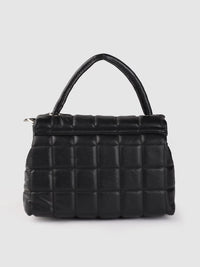 Lino Perros Women Black Quilted Structured Satchel