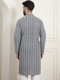 Anouk Green Ethnic Motifs Embroidered Mandarin Collar Pure Cotton Straight Kurta