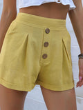 DressBerry Women Pleated High-Rise Shorts