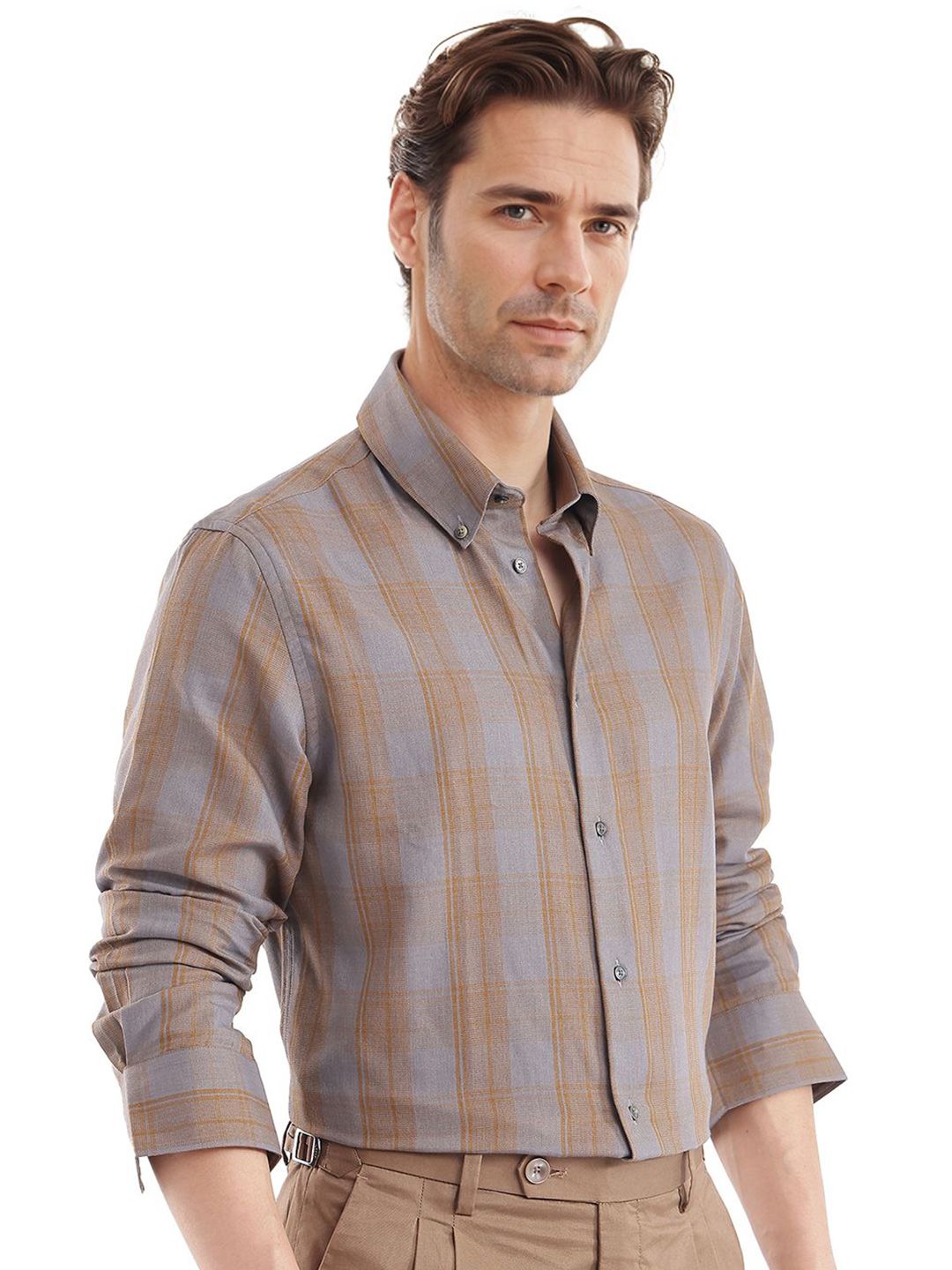 RARE RABBIT Men Comfort Opaque Checked Casual Shirt