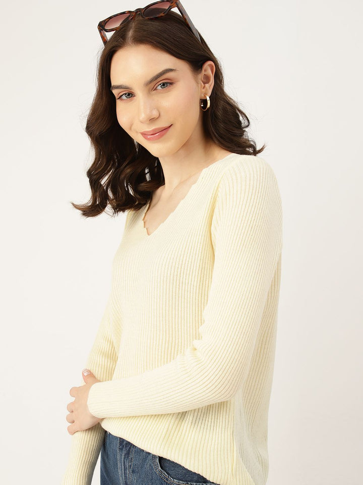 DressBerry Women Ribbed Acrylic Pullover