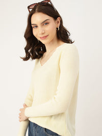 DressBerry Women Ribbed Acrylic Pullover