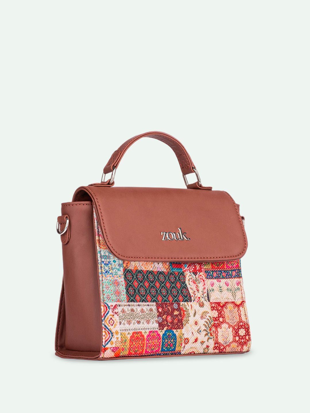 ZOUK Kutch Gamthi Ethnic Motifs Printed Structured Handheld Bag