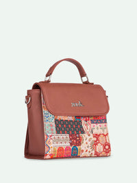 ZOUK Kutch Gamthi Ethnic Motifs Printed Structured Handheld Bag