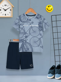 HELLCAT Boys Pack Of 3 Printed Round Neck T-shirt with Shorts